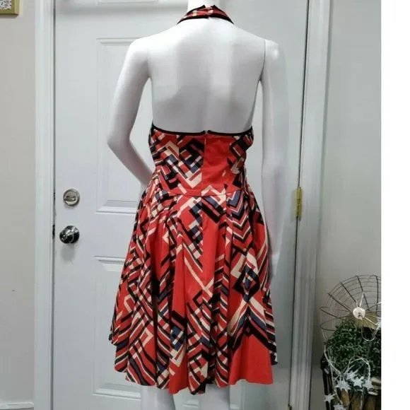 Jessica Simpson Open back Halter Pockets Swing Dress 8 / 10 - Picture 2 of 10